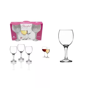 CHEERFUL POHÁR BOROS ÜVEG TALPAS 290ML 3DB