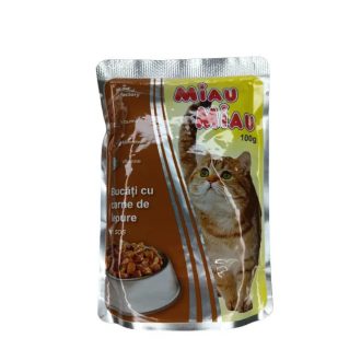 Miau Miau Nedves Macskaeledel 100g, Nyúl, Adult