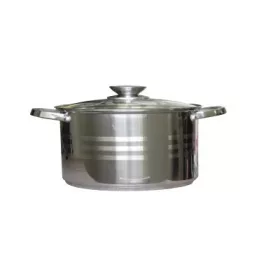 LÁBAS INOX+ÜVEG TETŐ 26CM 6,9L 1DB