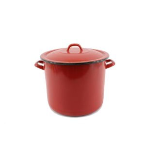 Zománcozott Fazék+Fedő 21cm Piros