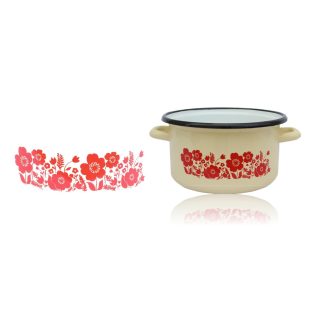 Zománcozott Lábas Mély Dekor 17cm 2 Literes