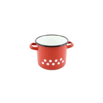 Zománcozott Fazék Piros Dekor 15cm 2.25 Literes