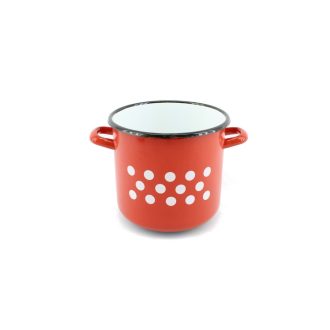 Zománcozott Fazék Piros Dekor 17cm 3.25 Literes 