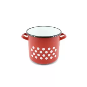 FAZÉK ZOMÁNCOZOTT PIROS DEKOR 19CM 5L 1DB