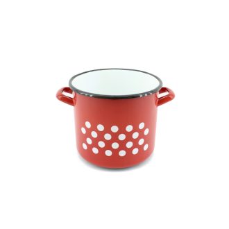 Zománcozott Fazék Piros Dekor 19cm 5 Literes