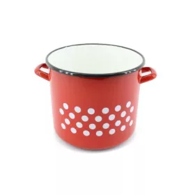 FAZÉK ZOMÁNCOZOTT PIROS DEKOR 21CM 6L 1DB