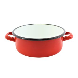 Zománcozott Lábas Piros 25cm 4 Literes