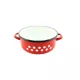 LÁBAS ZOMÁNCOZOTT PIROS DEKOR 17CM 1,6L 1DB