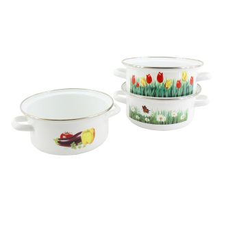 Zománcozott Lábas Dekoros Inox Peremes 18cm 1.8 Literes