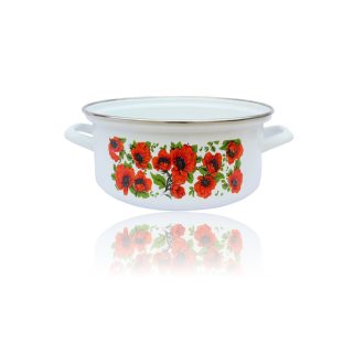 Zománcozott Lábas Dekoros Inox Peremes 20cm 2.85 Literes