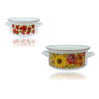 Zománcozott Lábas Dekoros Inox Peremes 24cm 5 Literes 