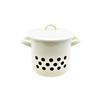 Zománcozott Fazék+Fedő 17cm Krém