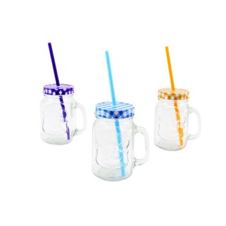 Bögre Üveg+Szívószál 700ml eng-213