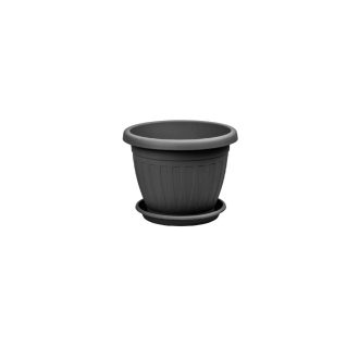 Virágcserép+Alátét Venecia 12cm Antracit