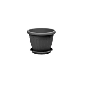 Virágcserép+Alátét  Venecia Antracit 14CM 1DB