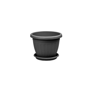 Virágcserép+Alátét Venecia 14cm Antracit