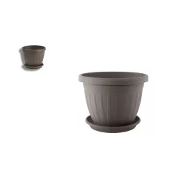 Virágcserép+Alátét  Venecia Mokka 14CM 1DB