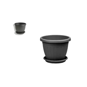 Virágcserép+Alátét  Venecia Antracit 17CM 1DB