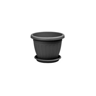 Virágcserép+Alátét Venecia 17cm Antracit 