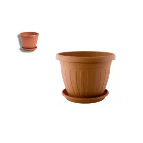 Virágcserép+Alátét  Venecia Terra 25CM 1DB