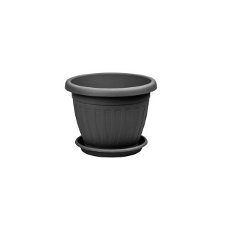 Virágcserép+Alátét Venecia 25cm Antracit
