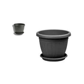Virágcserép+Alátét  Venecia Antracit 30CM 1DB
