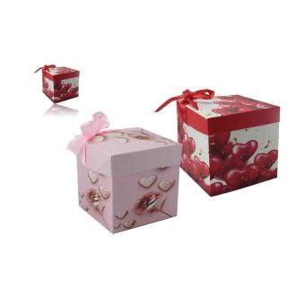 Ajándék Doboz Papír Szíves 15*15*15cm Lu-86 
