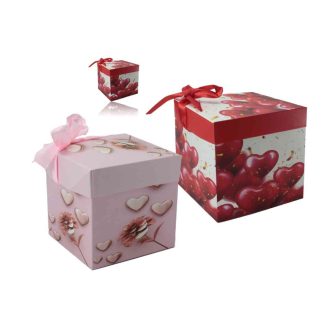 Ajándék Doboz Papír Szíves 21*21*21cm Lu-87 