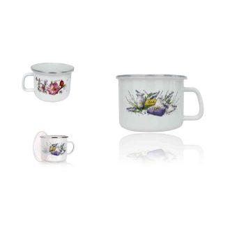 Zománcozott Bögre 14cm+Műanyag Tető