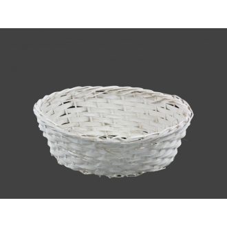 Bambusz Kosár Ovál Fehér 208-47/W - 27*22*H8cm 
