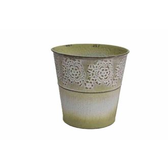 Bádog Kaspó Kerek 140-B-341 - D15*14.3H*D11cm