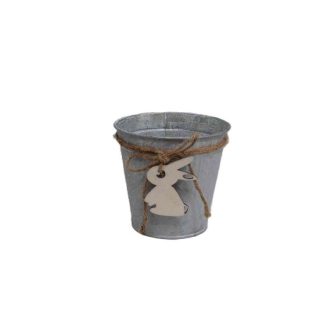 Bádog Kaspó Logóval 140-B-416/S - D13*12H*D9cm