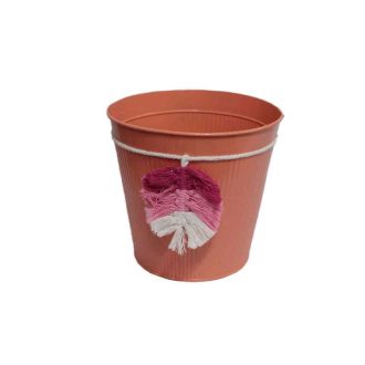 Bádog Kaspó Levél Logó 140-B-534/M - D19*18H*D14cm