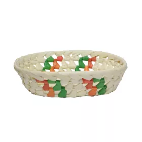   KOSÁR FONOTT PÁLMALEVÉL OVÁLIS MAGYAR 23X17XH6CM 8PL06 1DB