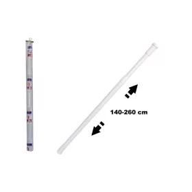   ZUHANYFÜGGÖNYRÚD TELESZKÓP.FEHÉR FÉM MŰANYAG BEVONAT140-260CM ENG-593 1DB