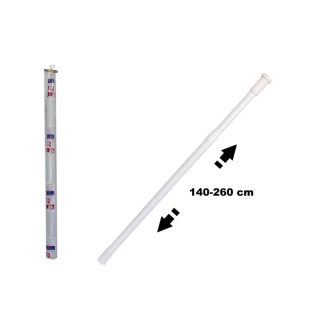   Zuhanyfüggönyrúd Teleszkópos Fehér Fém Műanyag Bevonattal 140-260cm eng-593