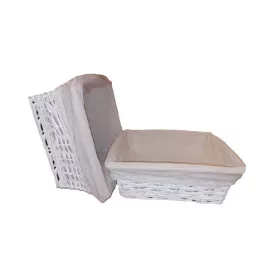 KOSÁR FONOTT KOCKA FEHÉR 968-215/S - 23X23XH9CM 1DB
