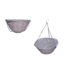 Kaspó függő bambusz fehér D30XH15CM 17-2507 1DB