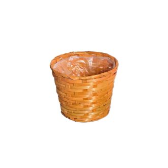 Bambusz Kaspó Narancs 66-32/O - D17*H14cm