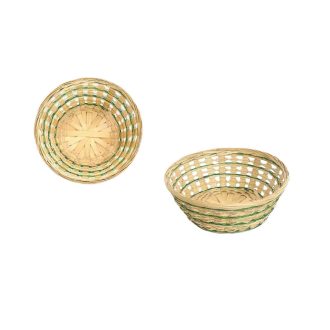 Bambusz Kosár 3 Soros Zöld 8-458 - D22*H8cm