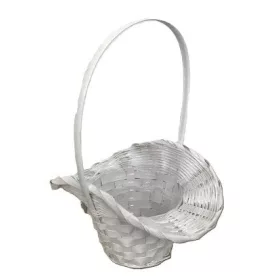 KOSÁR RATTAN BAMBUSZ FLOR.FEHÉR 66-54/W-22X17XH13/30CM 1DB