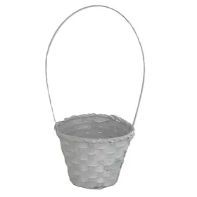 KOSÁR RATTAN BAMBUSZ FLOR.FEHÉR 66-38/W-D13XH9,5/29CM 1DB