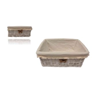 Vessző Láda Fehér 68-62/S - 34*21*H14,5cm
