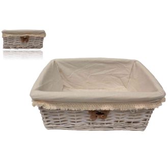 Vessző Láda Fehér 68-62/L - 46*32*H18,5cm