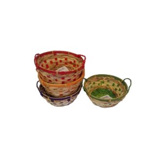 Bambusz Kosár Kerek Füles Mix 8-177 - D20*H9/12cm 