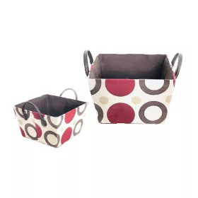 Textil Doboz Piros Pöttyös 14-L-39/M - 25,5*25,5*H15cm 