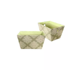 Textil Doboz Zöld Mintás 55-L-108 - 35*25*H20cm