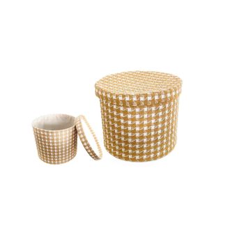 Textil Doboz Henger Kockás 55-LF-112/L - D30*H24cm