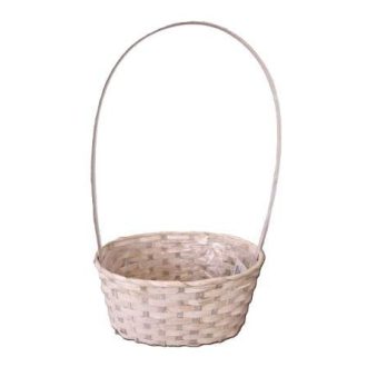   Bambusz Flor. Ovál Antikolt Fehér  66-2-A/FEHÉR - 30*22*H13/49cm