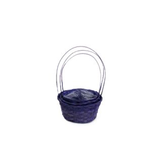 Bambusz Flor. Kerek Lila S/3 66-44/LILA - D21*H10/36cm